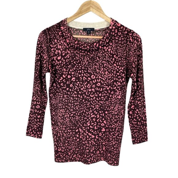 J.CREW LEOPARD PRINT TIPPI MERINO WOOL SWEATER - Picture 1 of 7